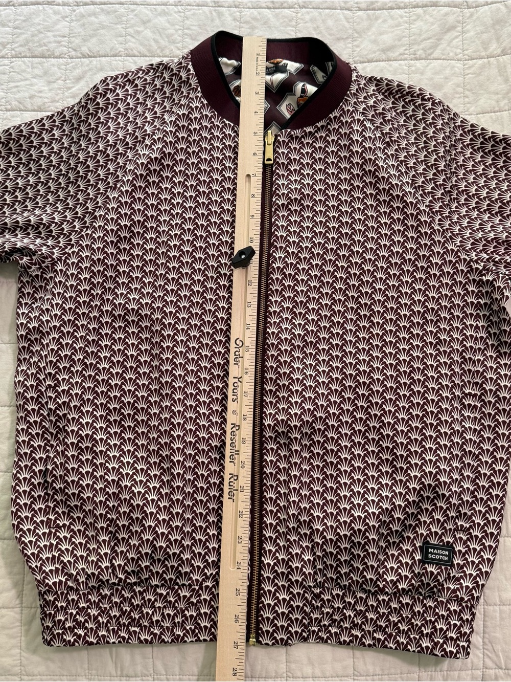 Scotch & Soda Burgundy Floral Zip-Up Bomber - Picture 6 of 6